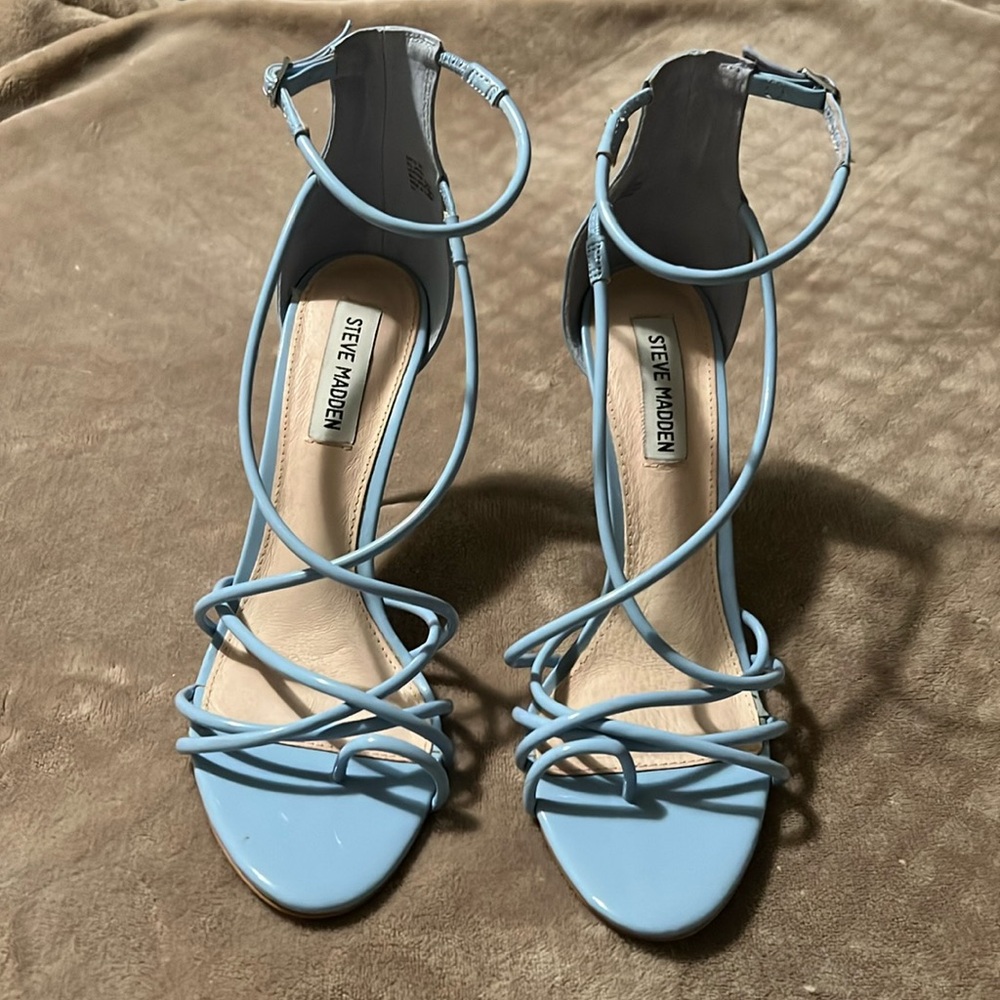 Baby Blue Straps Heels by Steve Madden